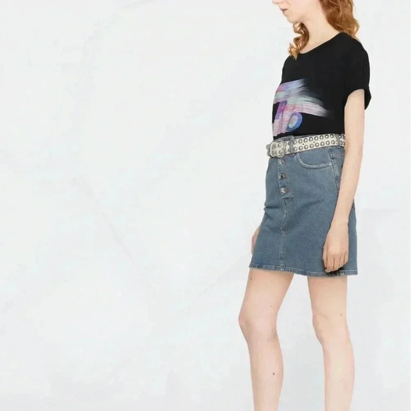 NWT IRO PARIS graphic logo-print Tee Shirt Black S - Picture 4 of 6